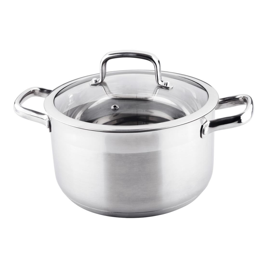 Lamart - Panela com tampa de aço inoxidável de 24 cm