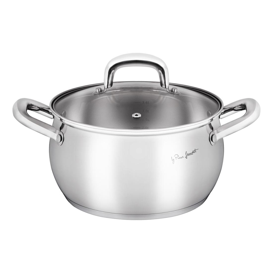 Lamart - Pote com tampa de 20 cm de aço inoxidável