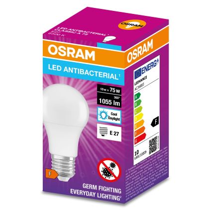 Lâmpada antibacteriana LED A75 E27/10W/230V 6500K - Osram