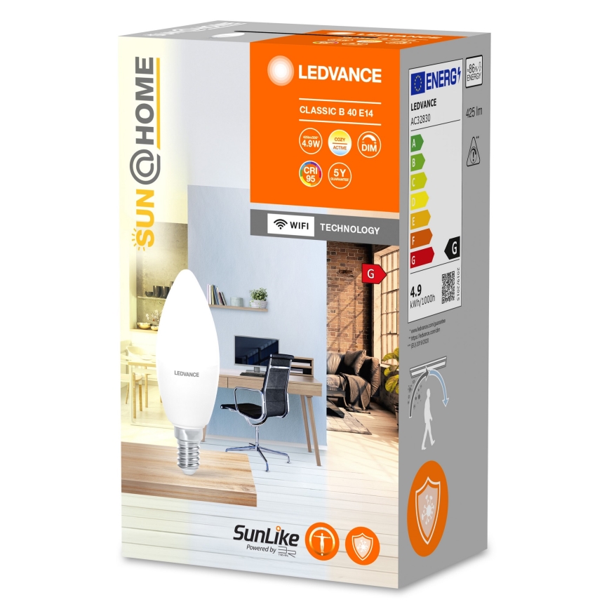 Lâmpada antibacteriana LED com regulação B40 E14/4,9W/230V Wi-Fi - Ledvance