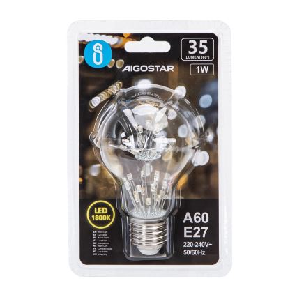 Lâmpada com Filamento LED A60 E27/1W/230V 1800K - Aigostar