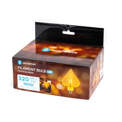 Lâmpada com Filamento LED E27/4W/230V 1800K coração - Aigostar