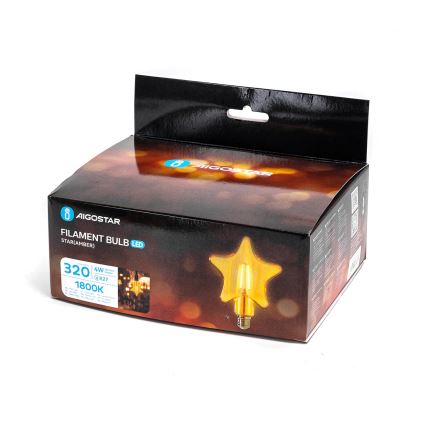 Lâmpada com Filamento LED E27/4W/230V 1800K estrela - Aigostar