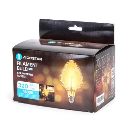 Lâmpada com Filamento LED E27/4W/230V 1800K morango - Aigostar