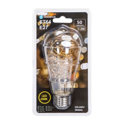 Lâmpada com Filamento LED ST64 E27/1,2W/230V 2500K - Aigostar