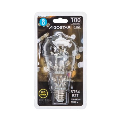 Lâmpada com Filamento LED ST64 E27/1,8W/230V 1800K - Aigostar