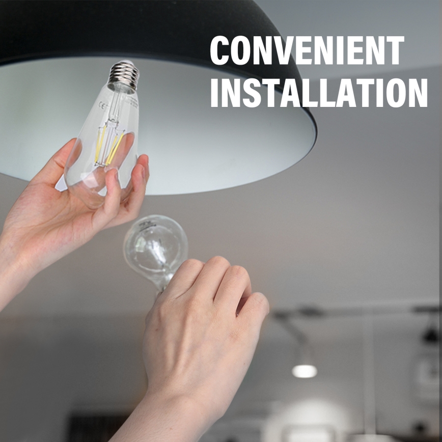 Lâmpada com FILAMENTO LED ST64 E27/4W/230V 6500K - Aigostar