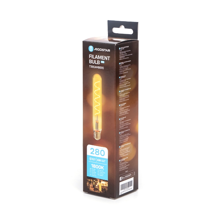 Lâmpada com Filamento LED T30 E27/4W/230V 1800K - Aigostar