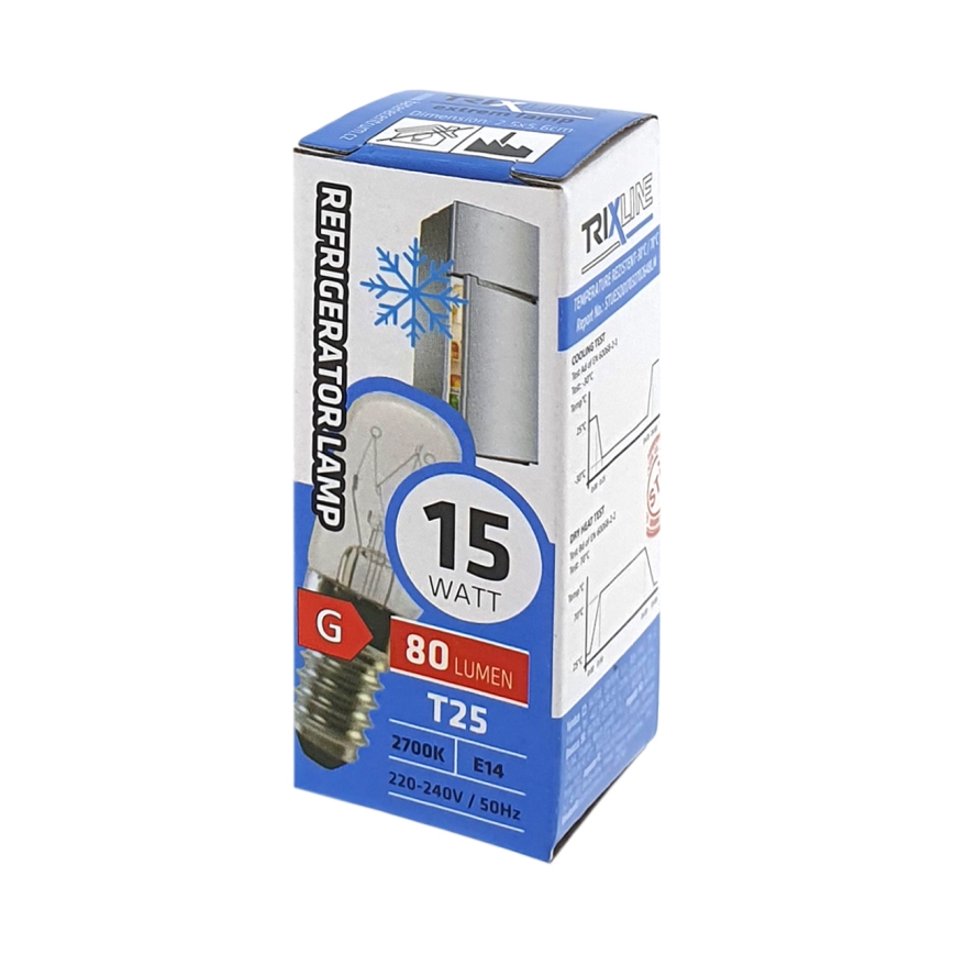 Lâmpada de frigorífico T25 E14/15W/230V 2700K
