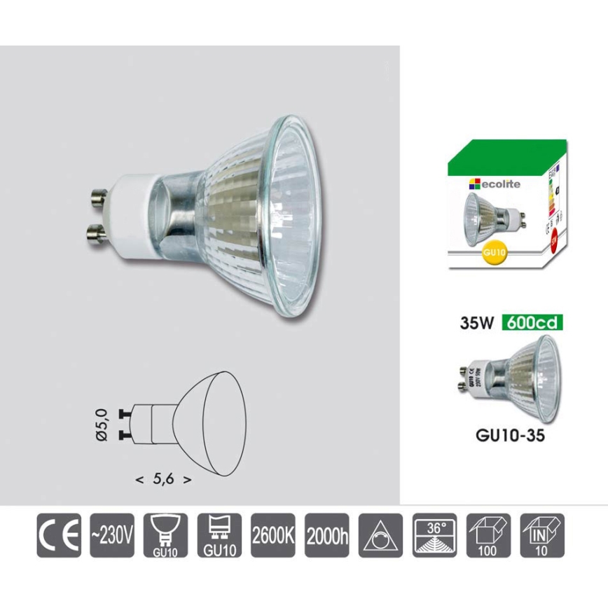 Lâmpada de halogéneo industrial GU10/35W/230V