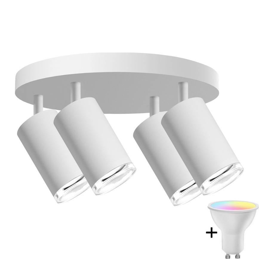Lâmpada de LED RGBW dimerizável para banheiro TURYN 4xGU10/6,5W/230V 2700-6500K Wi-Fi IP44 branca