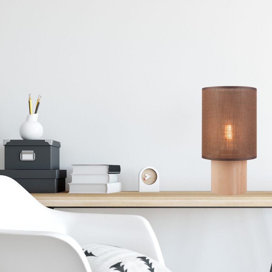 Lâmpada de mesa ARI TABLE 1xE27/60W/230V castanha/faia