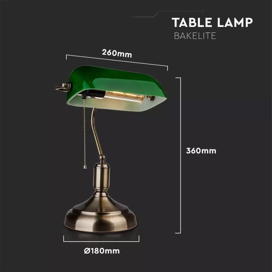 Lâmpada de mesa BANKER 1xE27/60W/230V
