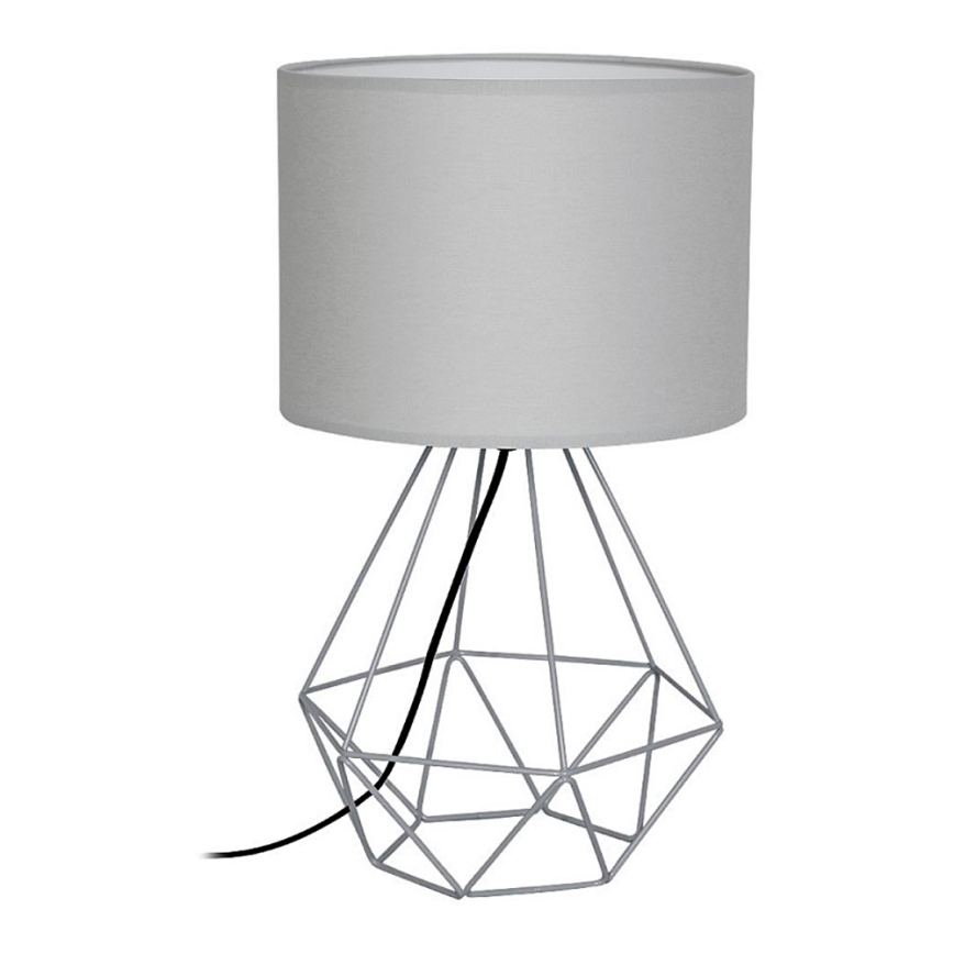 Lâmpada de mesa BASKET 1xE27/60W/230V cinzento