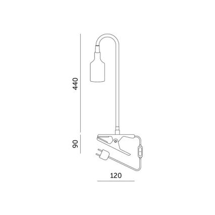 Lâmpada de mesa flexível com clipe para cultivo de plantas PLANTY 1xE27/30W/230V branca