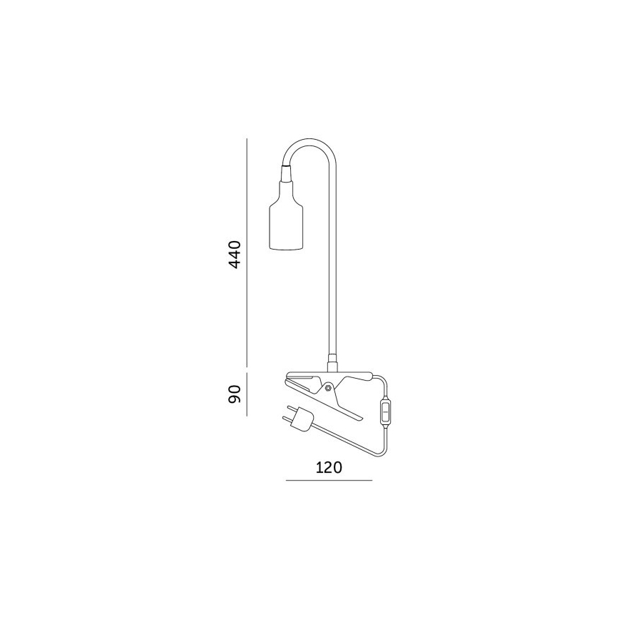 Lâmpada de mesa flexível com clipe para cultivo de plantas PLANTY 1xE27/30W/230V branca