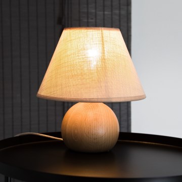 Lâmpada de mesa JUTA 1xE27/60W/230V faia
