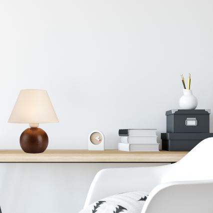 Lâmpada de mesa JUTA 1xE27/60W/230V faia