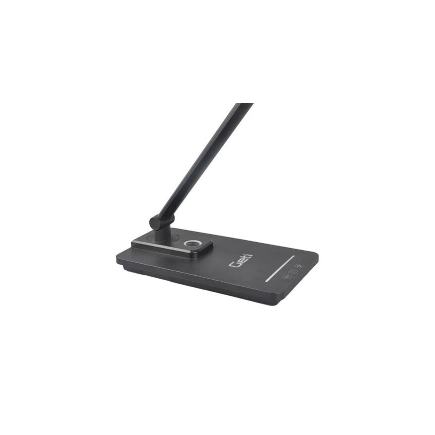 Lâmpada de mesa LED regulável com USB LED/9W/230V 3000K/4000K/5500K preta