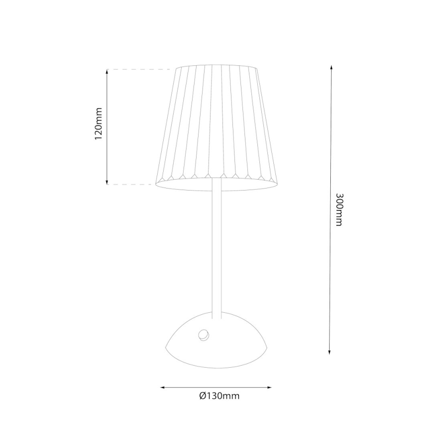 Lâmpada de mesa LED recarregável com dimmer tátil ELBA LED/1,6W/800 mAh cromo fosco/transparente