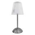 Lâmpada de mesa LED recarregável com dimmer tátil ELBA LED/1,6W/800 mAh cromo fosco/transparente