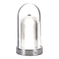 Lâmpada de mesa LED recarregável com dimmer tátil LED/1W/5V 3000-6000K 1800 mAh cromo fosco