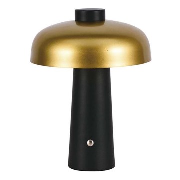 Lâmpada de mesa LED recarregável com dimmer tátil LED/3W/5V 3000-6000K 1800 mAh preta/dourada