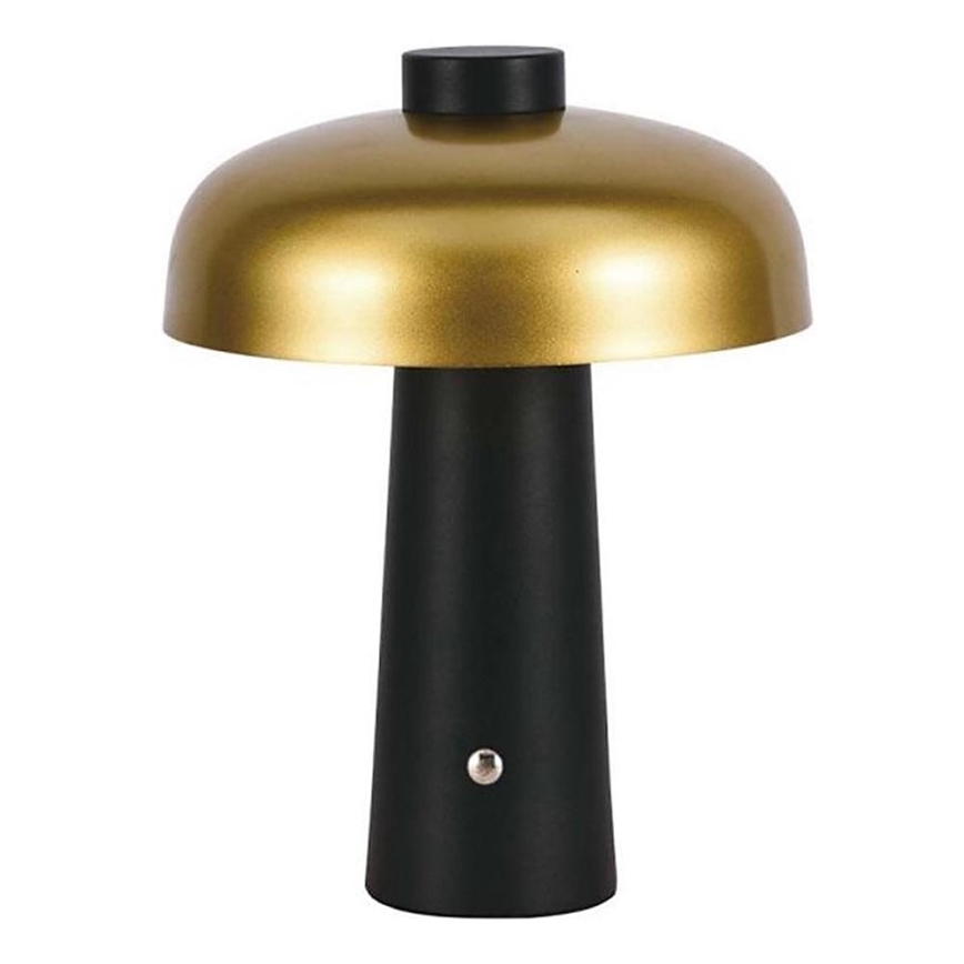 Lâmpada de mesa LED recarregável com dimmer tátil LED/3W/5V 3000-6000K 1800 mAh preta/dourada