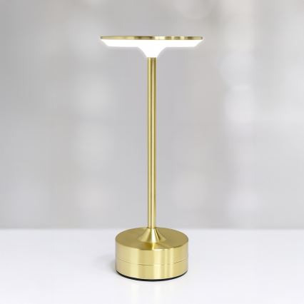 Lâmpada de mesa LED recarregável com toque TAVOLO LED/2,5W/5V 2400 mAh 3000-6000K dourada