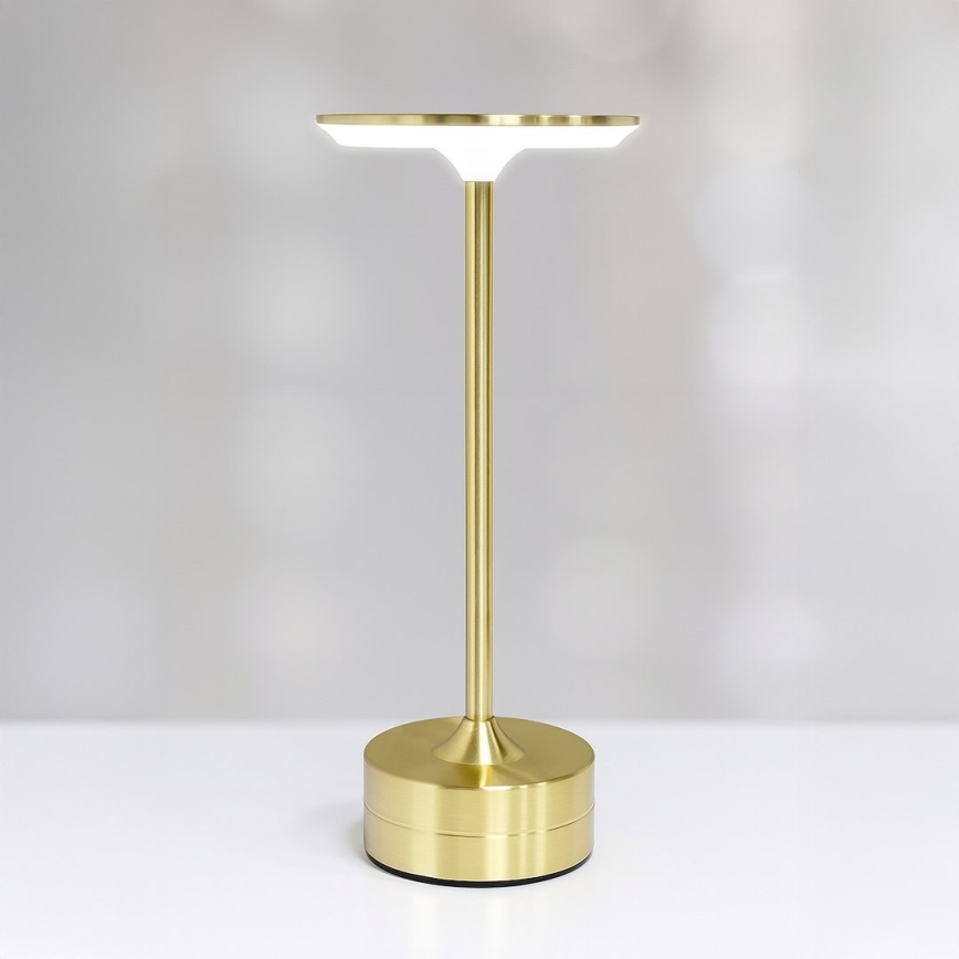 Lâmpada de mesa LED recarregável com toque TAVOLO LED/2,5W/5V 2400 mAh 3000-6000K dourada