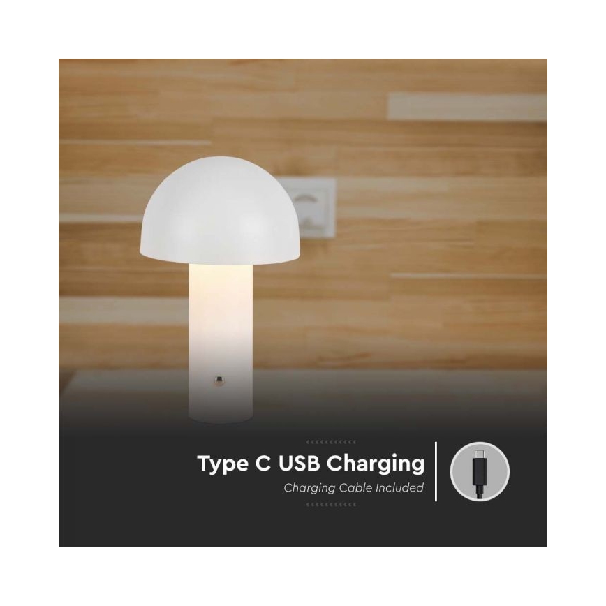 Lâmpada de mesa LED recarregável com dimmer tátil LED/1W/5V 3000-6000K 1800 mAh branca