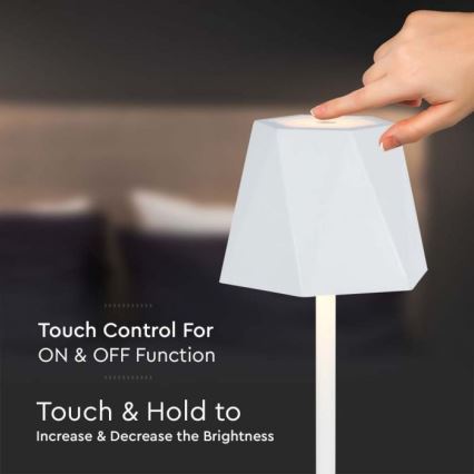 Lâmpada de mesa LED recarregável com dimmer tátil LED/4W/5V 3000-6000K 1800 mAh branca