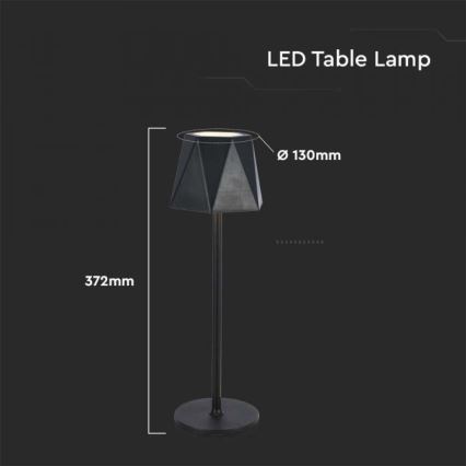 Lâmpada de mesa LED recarregável com dimmer tátil LED/4W/5V 3000-6000K 1800 mAh preta