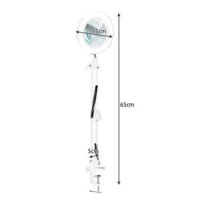 Lâmpada de mesa LED regulável com lupa LED/6W/5V 3000K/4000K/6000K branca