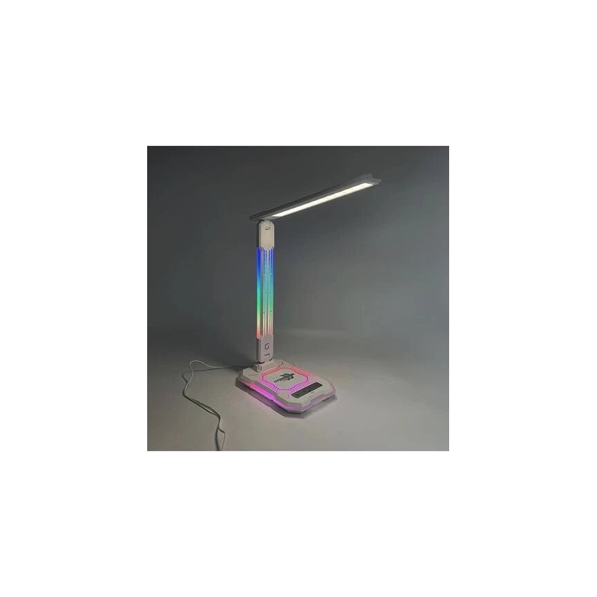 Lâmpada de mesa recarregável LED RGB com dimmer tátil e carregamento sem fio LED/7,5W/5V 2700-5300K branco