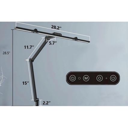 Lâmpada de mesa flexível LED com dimmer tátil LED/24W/230V 3000-6500K CRI 92 preta