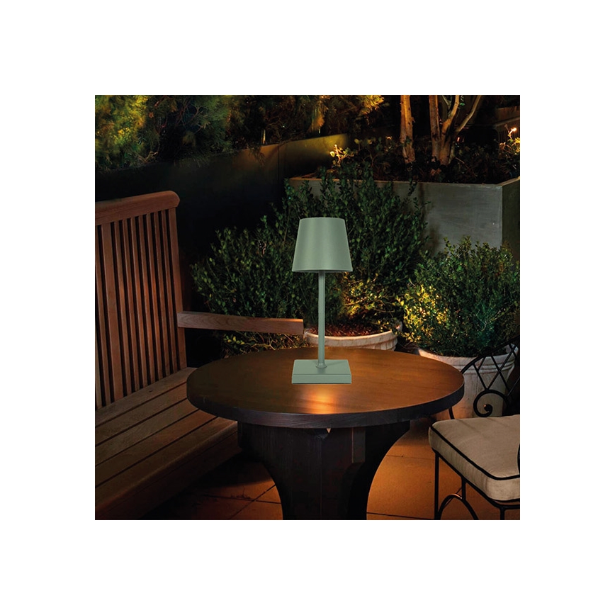 Lâmpada de mesa tátil recarregável LED regulável TABLO LED/3,5W/5V 5200mAh verde