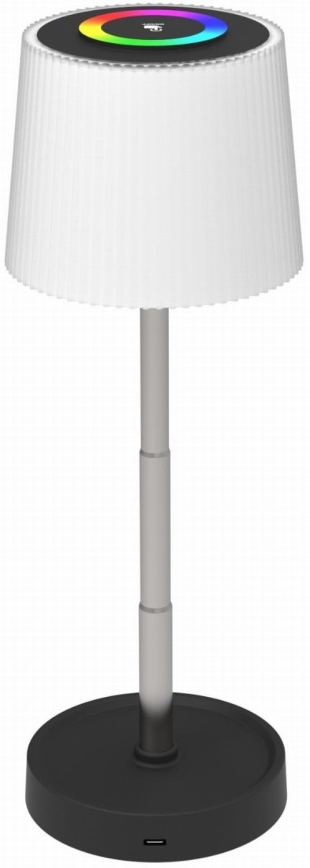 Lâmpada de mesa recarregável LED RGBW dimerizável para exterior LED/2W/5V IP44 1200 mAh cinzenta