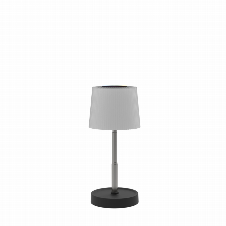 Lâmpada de mesa recarregável LED RGBW dimerizável para exterior LED/2W/5V IP44 1200 mAh cinzenta