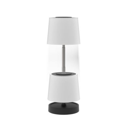 Lâmpada de mesa recarregável para exterior, LED dimerizável, 2W/5V, IP44, 1200 mAh, cinzenta
