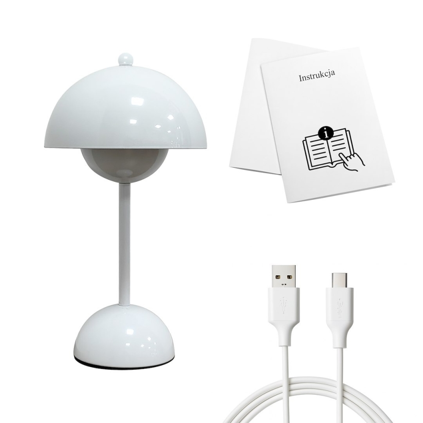 Lâmpada de mesa tátil recarregável LED COSTA LED/3W/5V 2400 mAh 3000-6000K branca