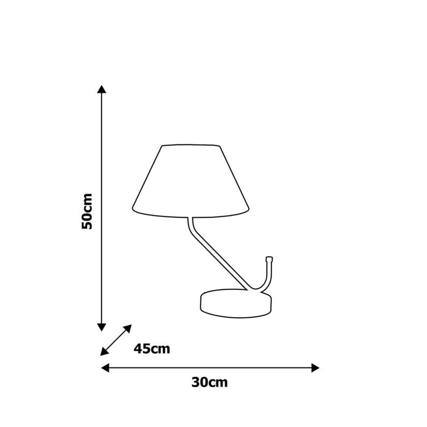 Lâmpada de mesa VICTORIA 1xE27/60W/230V branco