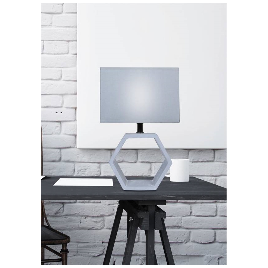 Lâmpada de mesa VIDAL 1xE27/40W/230V cinzento