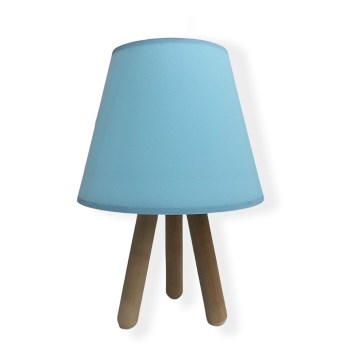 Lâmpada de mesa WOOD 1xE27/60W/230V AZUL