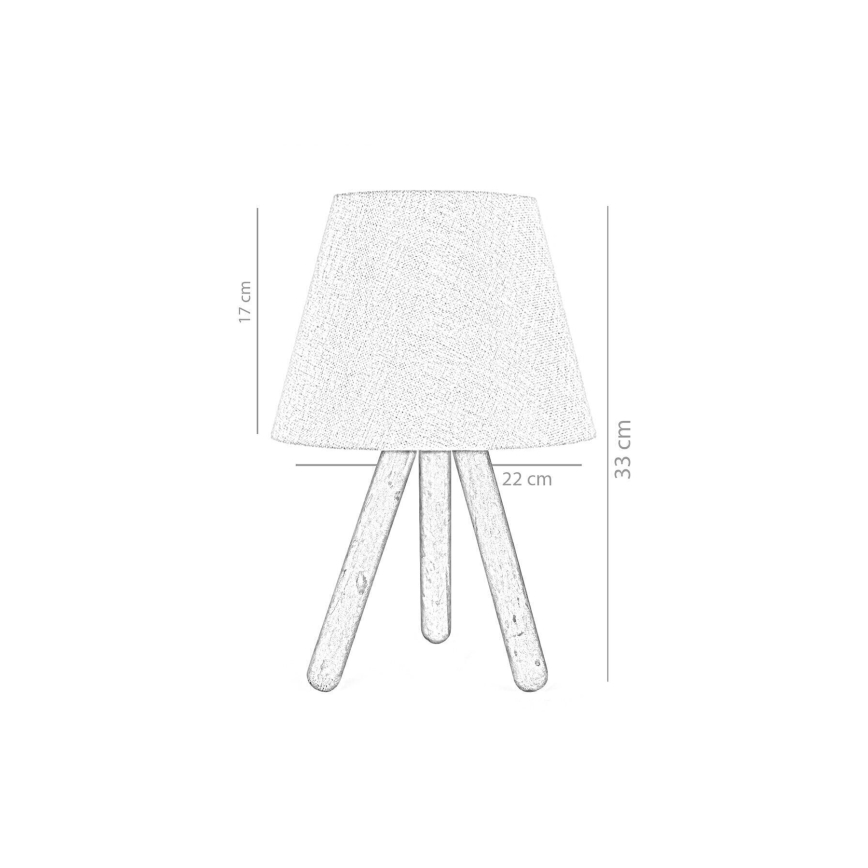 Lâmpada de mesa WOOD 1xE27/60W/230V AZUL