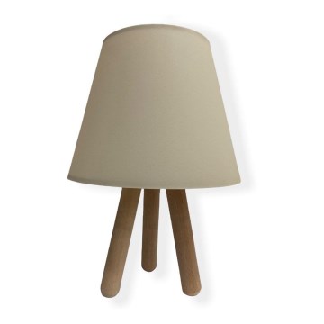 Lâmpada de mesa WOOD 1xE27/60W/230V bege