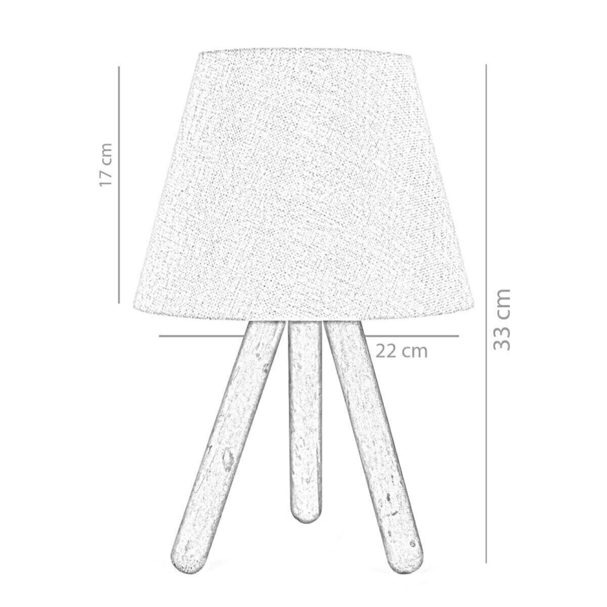 Lâmpada de mesa WOOD 1xE27/60W/230V creme