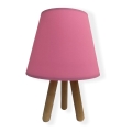 Lâmpada de mesa WOOD 1xE27/60W/230V rosa