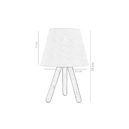 Lâmpada de mesa WOOD 1xE27/60W/230V rosa