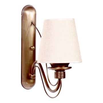 Lâmpada de parede CLASSIC 1xE27/40W/230V bronze/beige